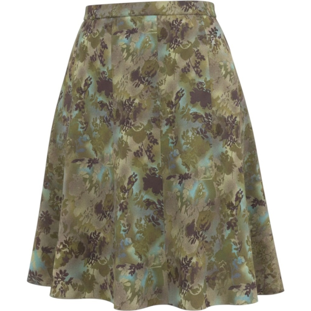 Russell Kemp New York Floral Chiffon Midi Skirt Green Plus Size 5X 5415